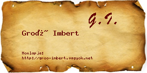 Groó Imbert névjegykártya